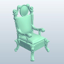 queen christinas silver throne v1 furniture printable lowpoly 3d print model - Mito3D
