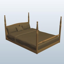 queen size bed mocha sheetshoney v1 sheets honey furniture printable lowpoly 3d print model - Mito3D