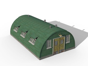 quonset hut de diversiones la arquitectura dtg histórico cabaña militar modelo estructura 3d print model - Mito3D