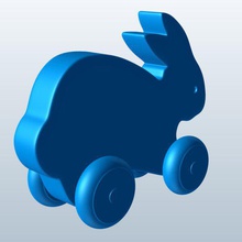 rabbit pulltoy v1 toys printable lowpoly 3d print model - Mito3D