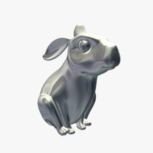 rabbit v1 statue statues busts printable lowpoly 3d print model - Mito3D