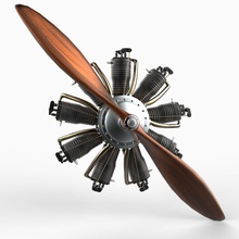radial engine aircraft airplane cylinder parts perspectx plane rotary vintage war world 3d print model - Mito3D