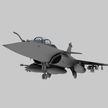 rafale c french airforce fighter game model aircraft airplane army bomber carrier eu france jet lower military nato navy petr005 plane poly realtime 3d print model - Mito3D