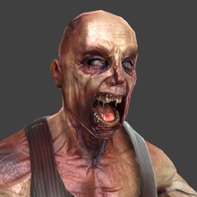 rage zombie caractère de l'ennemi fps jeu gen l'homme bas carte mod le monstre prochaine normal poly la prêt theqiwiman les morts-vivants 3d print model - Mito3D