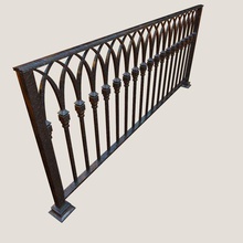railing old iron architecture beautiful decor design elements exterior fantasy fence forge hammer handrailing model modern rail structure trastus 3d print model - Mito3D
