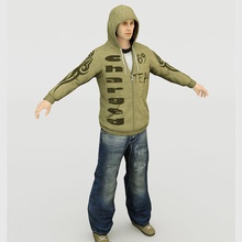 el rapero accesorio atuendo carácter ropa de la moda chicos humanos chaqueta masculino hombre modelo nosleepingt los pantalones personas persona rap traje 3d print model - Mito3D