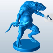 rat beastman osso faca v1 mítico criaturas printable lowpoly míticas 3d print model - Mito3D