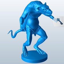 rat beastman espada curta v1 mítico criaturas printable lowpoly míticas 3d print model - Mito3D
