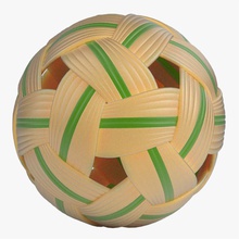 la rota de pelota actividad asia las bolas juego verde patada modelo objeto al aire libre plástico ratán esferas deporte takraw th3dsto tailandés juguete amarillo 3d print model - Mito3D
