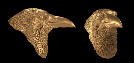 kuzgun kafası 3d alexandr anatomi hayvan mimarlık bas kuş büstü karga elemanları heykelcik fosil özgürlük baş iç model pavljuk av raven rahatlama heykel sembol 3d print model - Mito3D