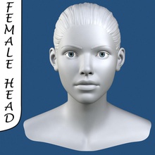 realistic female head 3d 3ds anatomy body c4d character ear eye face girl human lady lip max mod model nose obj people person sexy studios uv windtrees woman 3d print model - Mito3D