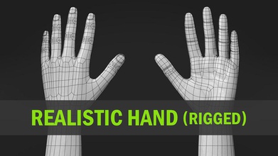 realistic hand-rigged 3d ahmet anatomy animation body character extremities finger hand human limbs model posed rig salih texture 3d print model - Mito3D