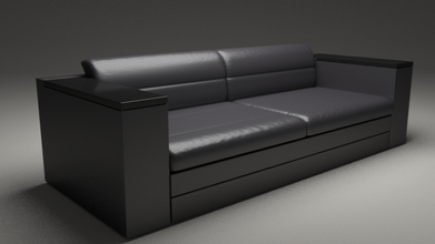 realistische, moderne sofa Möbel Leder Raum 3d print model - Mito3D