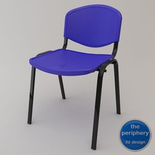 reception chair auditorium blue classic design furnishings furniture hospital interior plastic room seat theperiphery 3d print model - Mito3D