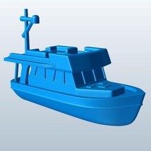 recreational trawler v1 ships seacraft printable lowpoly 3d print model - Mito3D