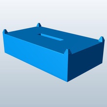 dikdörtgen kutu kapağı v1 doku kutusu kapak kaplar yazdırılabilir lowpoly 3d print model - Mito3D