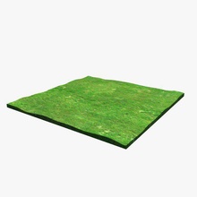 rectangulaire herbe patch de l'herbe le plantes la faune forme imprimable lowpoly les 3d print model - Mito3D