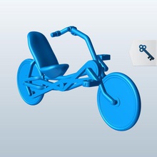 recumbent bicicletta v2 mezzi di trasporto stampabile lowpoly 3d print model - Mito3D