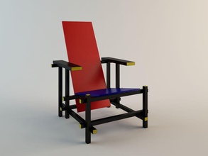 red blue chair - gerrit rietveld design furnishings furniture interior model rcoutinho5 sit wood yellow 3d print model - Mito3D