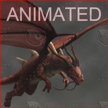 red dragon animal animated beast character creatures demons djinnnn fantasy fire fly lizards magical medieval model monster predator realistic reptiles rig wing 3d print model - Mito3D