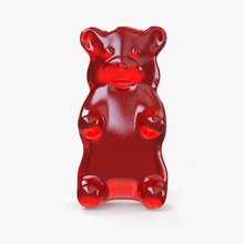 rouge gummy bear animal l'ours des bonbons les aliments la gélatine jondacosta de modèle doux le sucre savoureux translucide 3d print model - Mito3D