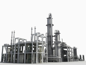 refinery unit 09 architecture cary cg chemistry cityscape engineer equipment factory framework industrial model piping plant power processing refinement scene structure tank technology tower 3d print model - Mito3D