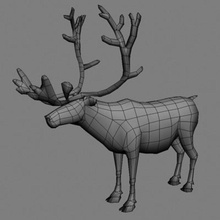 reindeer low poly animal christmas deer elk game hoofs horn land lower mammal model nordic real time ungulate web3dservice 3d print model - Mito3D