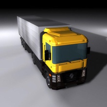 renault magnum bluegreen contenitore gioco pesante industriale semi trailer di trasporto camion il veicolo 3d print model - Mito3D