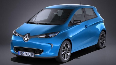renault zoe 2017 2016 2018 2019 2020 blu auto compact ecologico elettrico francia il francese verde berlina ibridi modello squir veicolo 3d print model - Mito3D