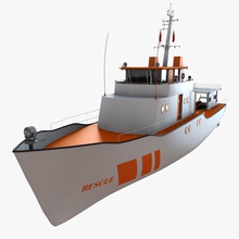bateau de sauvetage 3degestar commercial du poisson canot modèle à moteur yacht expédition la france sport pêche sportive navire des embarcations 3d print model - Mito3D