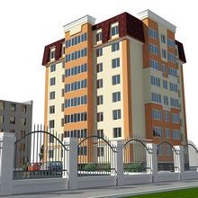 edificio residenziale 3d alloggio ale appartamento architettura i blocchi città costruzione il design abitazione elevazione casa modello pluripiano munt 3d print model - Mito3D