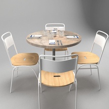 4 restoran masa backreaper cafe sandalye çatal tasarım mobilyalar mobilya endüstriyel iç çatı katı model tablo sofra 3d print model - Mito3D