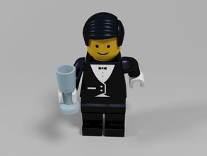restuarant waiter lego character 3d essezeta guys human male man model restaurant toy 3d print model - Mito3D