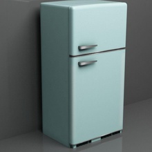 rétro réfrigérateur 1940 1980 l'appliance la boîte froid de mode les aliments congélateur l'ameublement le mobilier industrielle l'intérieur cuisine machine métal modèle vieux style upperroom blanc 3d print model - Mito3D