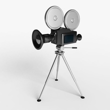 retro câmara de vídeo 33mm 3d câmera clip-art eletrônica modelo o filme polygonfactory gravador carretel stand tripé 3d print model - Mito3D
