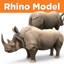 rhino low poly africa african animal asia horn land lower mammal max model mouch001 obj photo photorealistic realistic rhinoceros safari zoo 3d print model - Mito3D