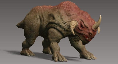 gergedan canavar 3danvil Görünümüdür hayvan karakter claw yaratıklar fil epik fantezi boynuz memeli max model rig 3d print model - Mito3D