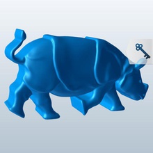 rhino perfil de v1 rinoceronte janela cabide decorações printable lowpoly 3d print model - Mito3D