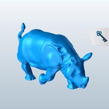 v1 şarj gergedan hayvanlar yazdırılabilir lowpoly 3d print model - Mito3D