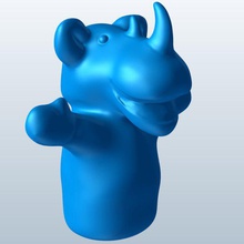 rinoceronte v1 fantoche brinquedos printable lowpoly 3d print model - Mito3D