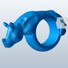 rinoceronte v1 guardanapo anel do agregado familiar itens printable lowpoly domésticos 3d print model - Mito3D