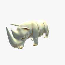rhinoceros v1 statua statue busti stampabile lowpoly 3d print model - Mito3D