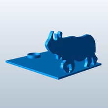 rinoceronte curta v1 sombra rodízio animais printable lowpoly 3d print model - Mito3D