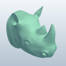 rhinohead v1 rhino head animals printable lowpoly 3d print model - Mito3D