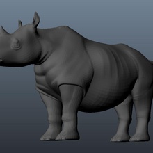 rhino Afrika Tier def film Spiel hoch Modell Film platypus poly studios 3d print model - Mito3D