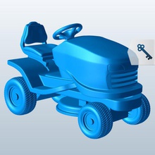 riding lawn mower v1 tools equipment printable lowpoly Lawn 3d print model - Mito3D