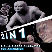 manipulado de dibujos animados los personajes animada la animación el atleta carácter emociones las expresiones cara facial divertido chicos humanos mad masculino hombre modelo desnudo nikolay rakin aparejo toon 3d print model - Mito3D