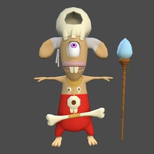 rigged cartoon character shaman 3d animation body bond314bond fantasy human lower lowpolygon map max model normal poly posed rig skin t tpose 3d print model - Mito3D