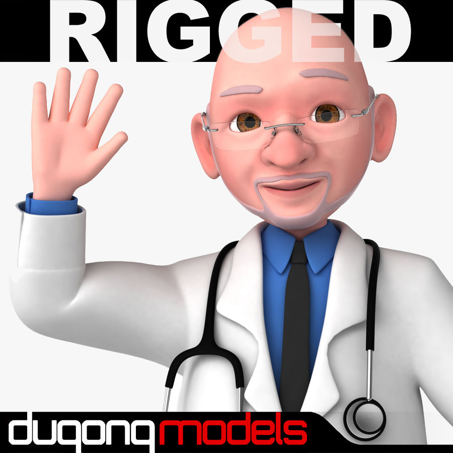 rigged cartoon doctor care caretaker character dugm06 dugongmodels guys health human male man medic medico model nice physician physique professor rig scientist toon 3D print model - Mito3D