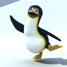truccate pinguino carattere animale bird cartone animato umana modello rig sabathyus ala 3d print model - Mito3D